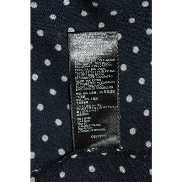 ANTHROPOLOGIE Nia Button Front Polka Dot Tunic Top in Navy - Size M - Picture 8 of 10
